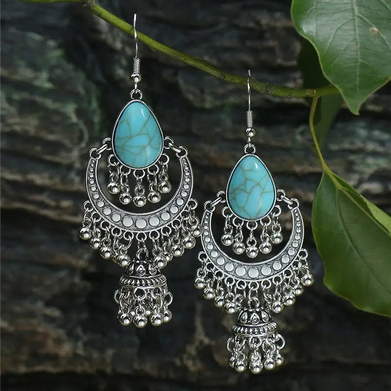 Turquoise Earrings: Geometric Style-Jewearrings