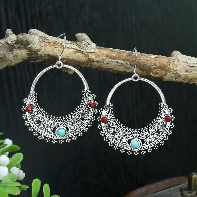 Turquoise Earrings: Geometric Style-Jewearrings