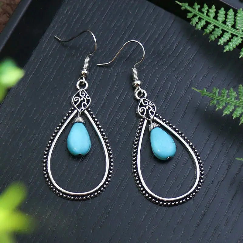 Turquoise Earrings: Geometric Style-Jewearrings