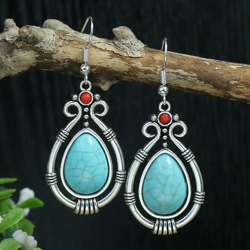 Turquoise Earrings: Geometric Style-Jewearrings