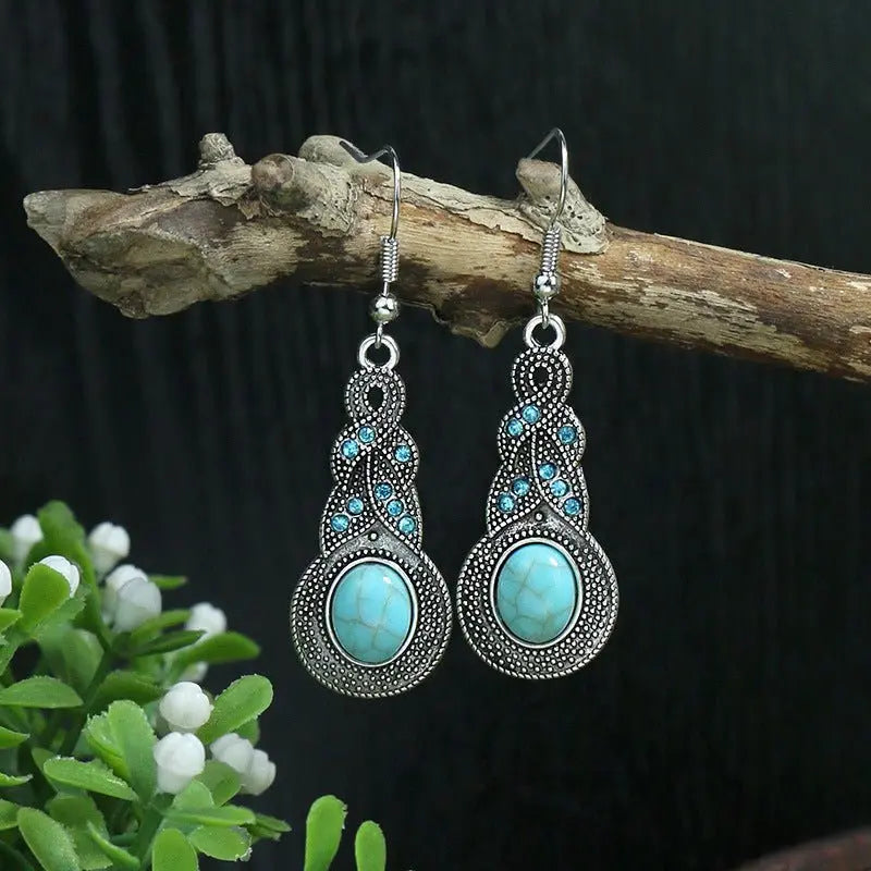 Turquoise Earrings: Geometric Style-Jewearrings