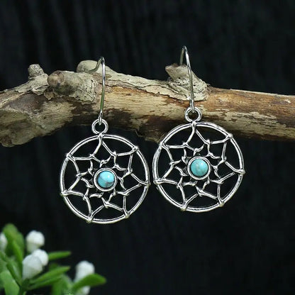 Turquoise Earrings: Geometric Style-Jewearrings