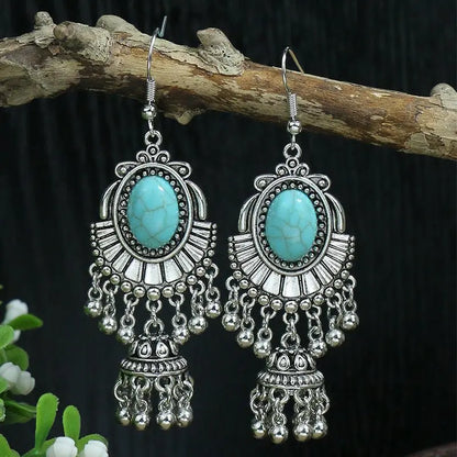 Turquoise Earrings: Geometric Style-Jewearrings