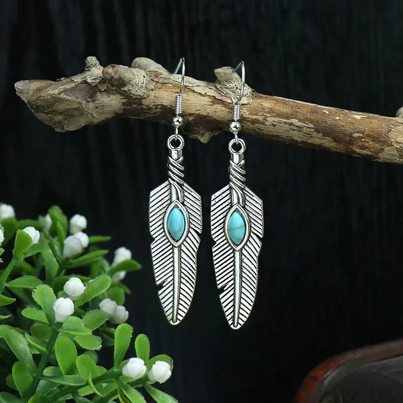 Turquoise Earrings: Geometric Style-Jewearrings