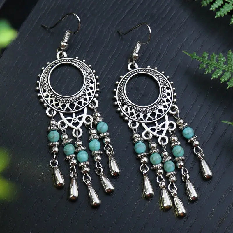 Turquoise Earrings: Geometric Style-Jewearrings