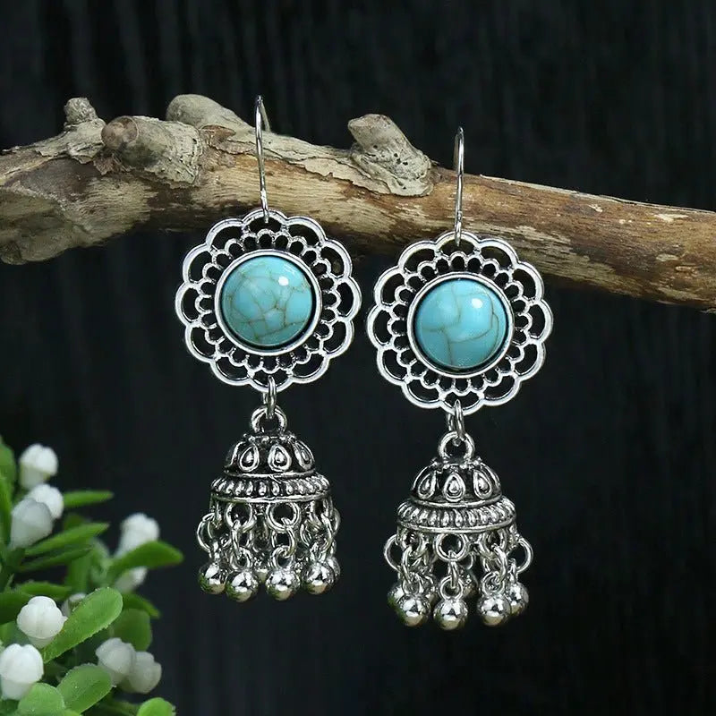 Turquoise Earrings: Geometric Style-Jewearrings