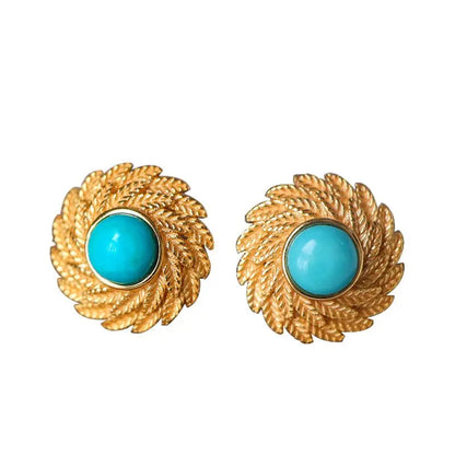 Turquoise Earrings Green Earrings-Jewearrings