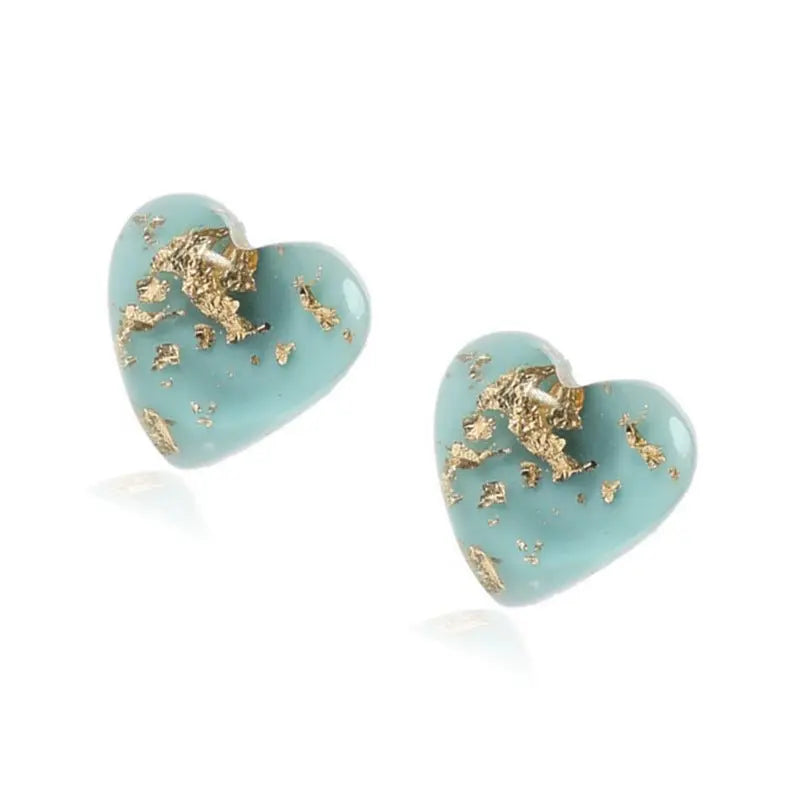 Turquoise Earrings: Heart Style-Jewearrings