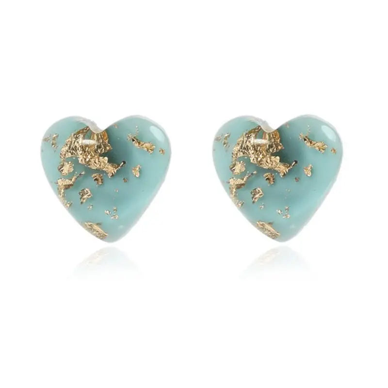 Turquoise Earrings: Heart Style-Jewearrings