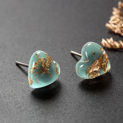 Turquoise Earrings: Heart Style-Jewearrings