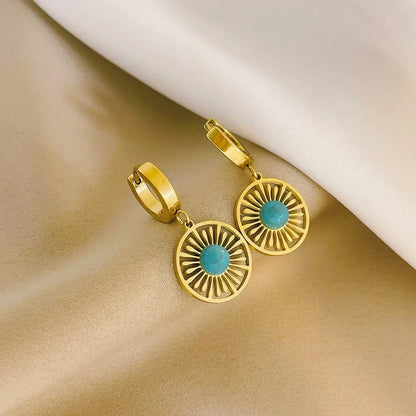 Turquoise Earrings Hollow Retro-Jewearrings