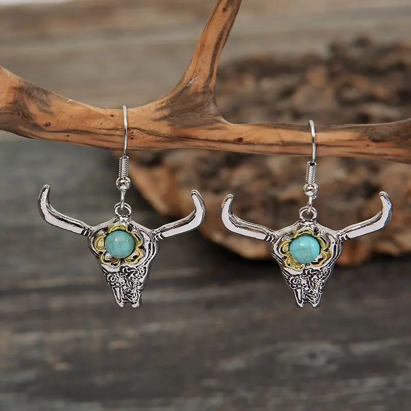 Turquoise Earrings: Horn Style-Jewearrings