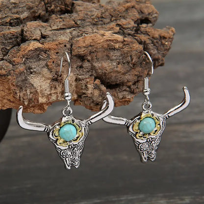 Turquoise Earrings: Horn Style-Jewearrings