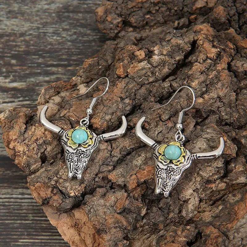 Turquoise Earrings: Horn Style-Jewearrings