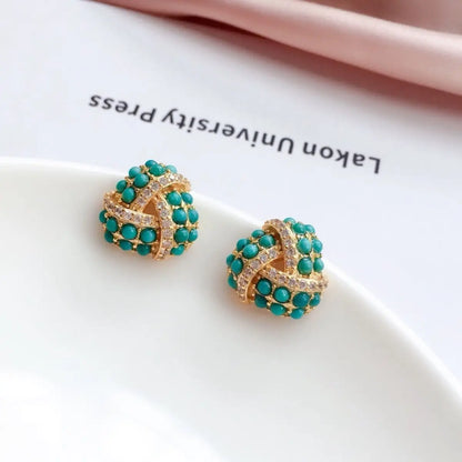 Turquoise Earrings Hubei Female-Jewearrings