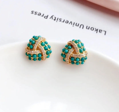 Turquoise Earrings Hubei Female-Jewearrings