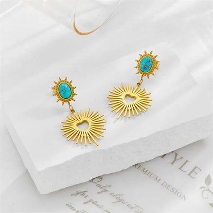 Turquoise Earrings Irregular Earrings-Jewearrings