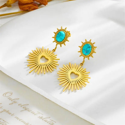 Turquoise Earrings Irregular Earrings-Jewearrings