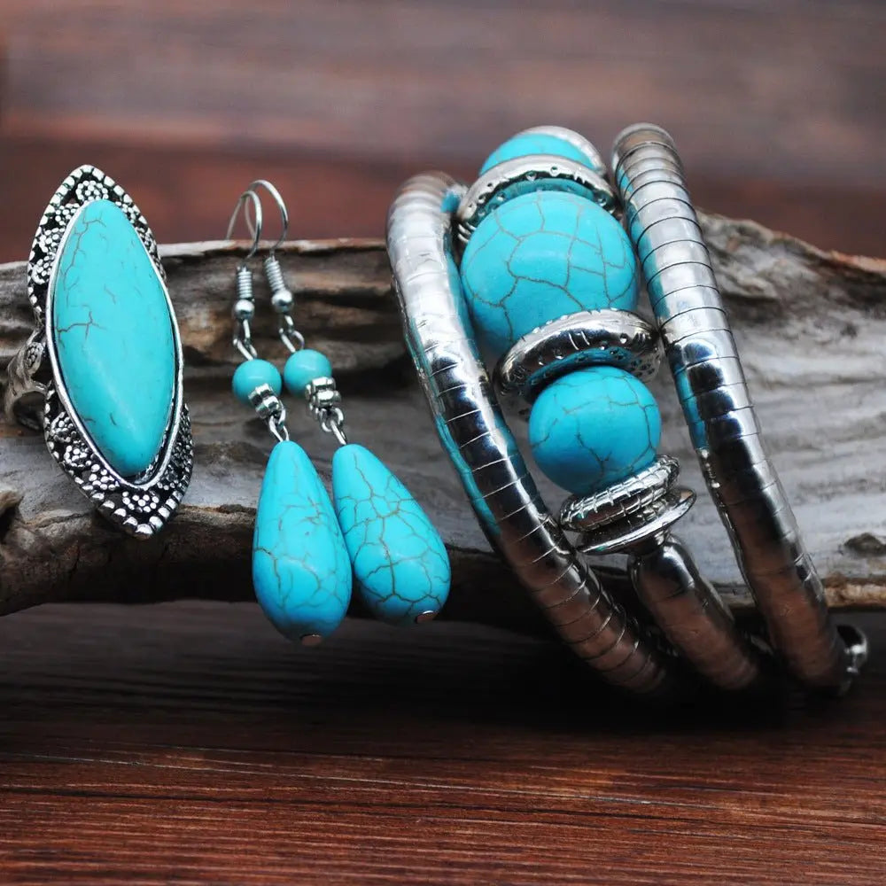 Turquoise Earrings: Jewelry Set-Jewearrings