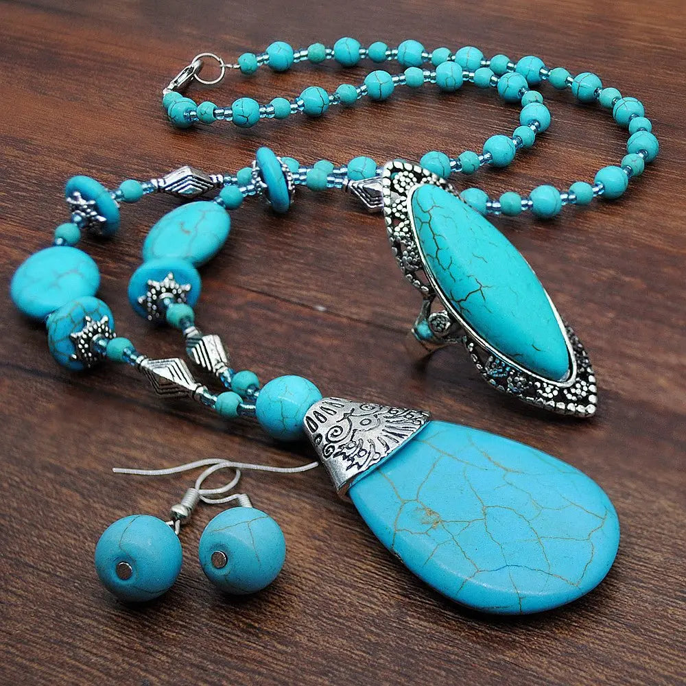 Turquoise Earrings: Jewelry Set-Jewearrings