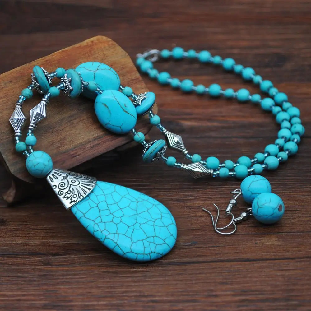 Turquoise Earrings: Jewelry Set-Jewearrings