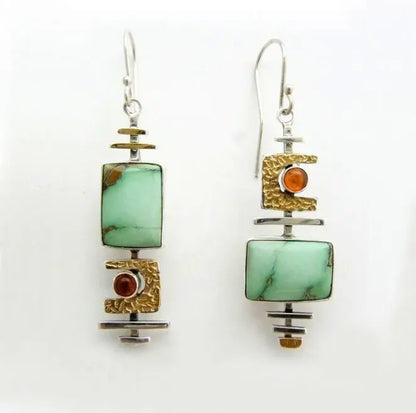 Turquoise Earrings Ladies Dichroic-Jewearrings