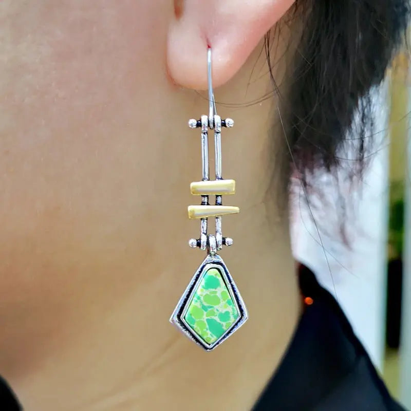 Turquoise Earrings - Long High-End-Jewearrings