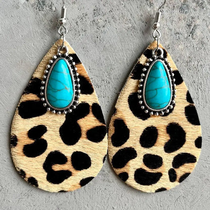 Turquoise Earrings Metal Earrings-Jewearrings