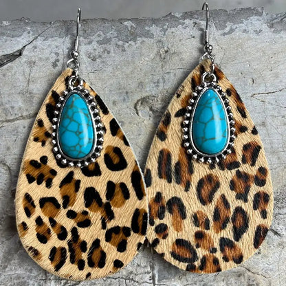 Turquoise Earrings Metal Earrings-Jewearrings