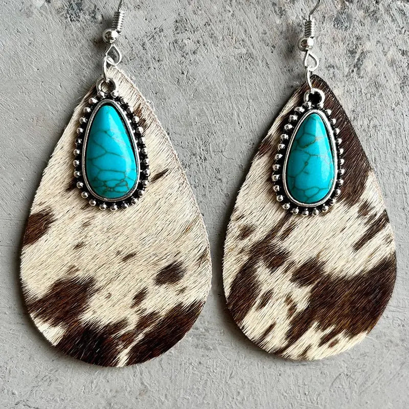 Turquoise Earrings Metal Earrings-Jewearrings