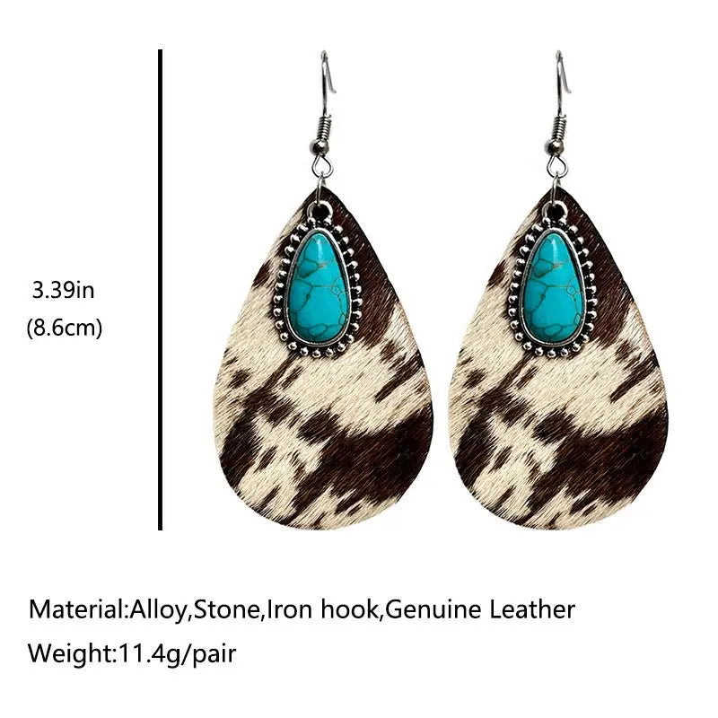 Turquoise Earrings Metal Earrings-Jewearrings