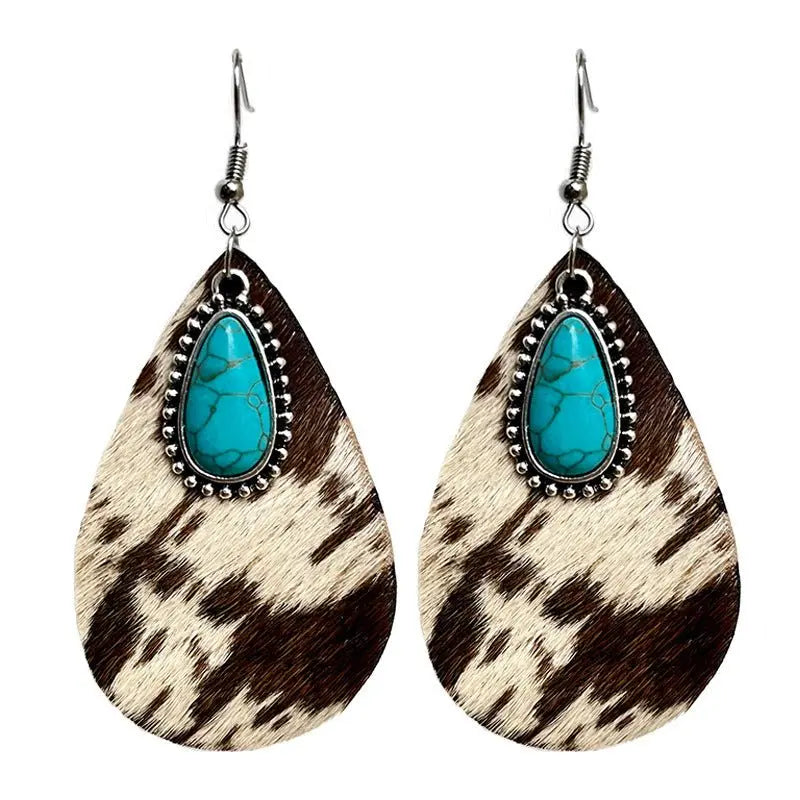 Turquoise Earrings Metal Earrings-Jewearrings