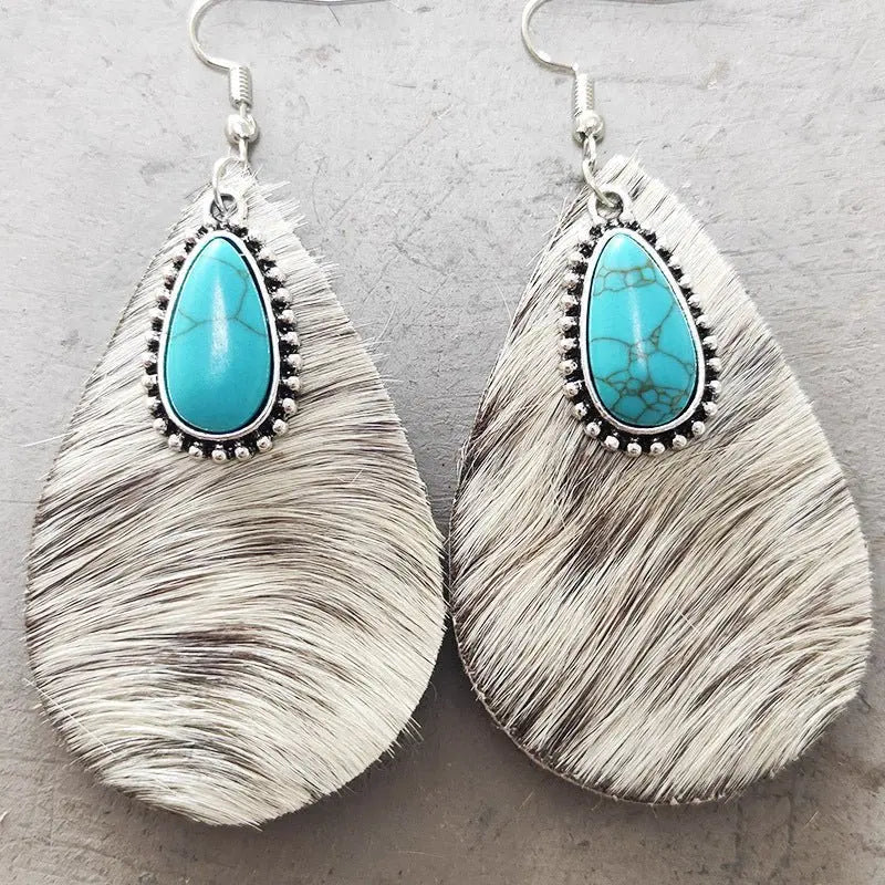 Turquoise Earrings Metal Earrings-Jewearrings