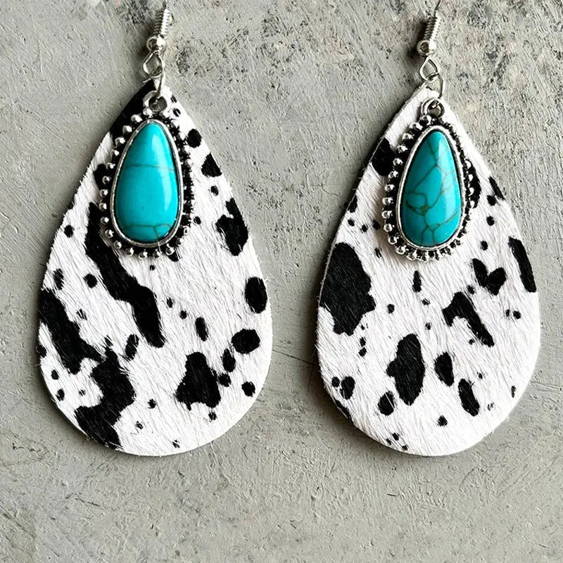 Turquoise Earrings Metal Earrings-Jewearrings