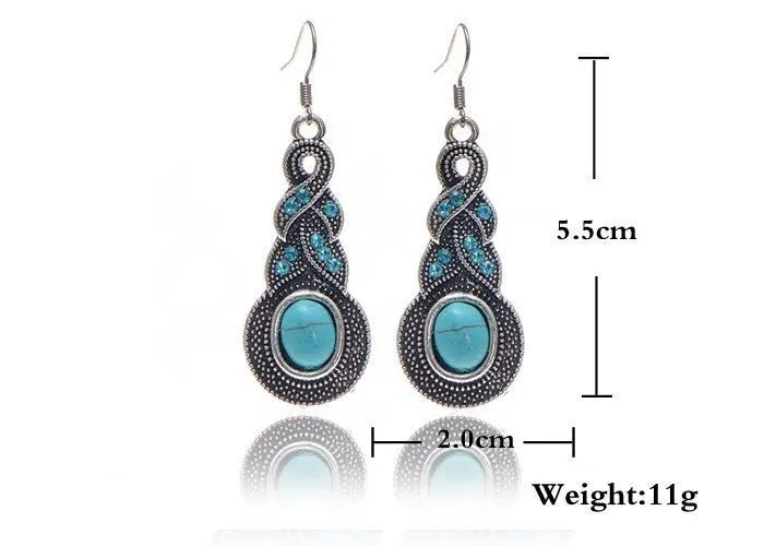 Turquoise Earrings Necklace-Jewearrings