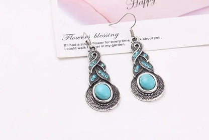 Turquoise Earrings Necklace-Jewearrings