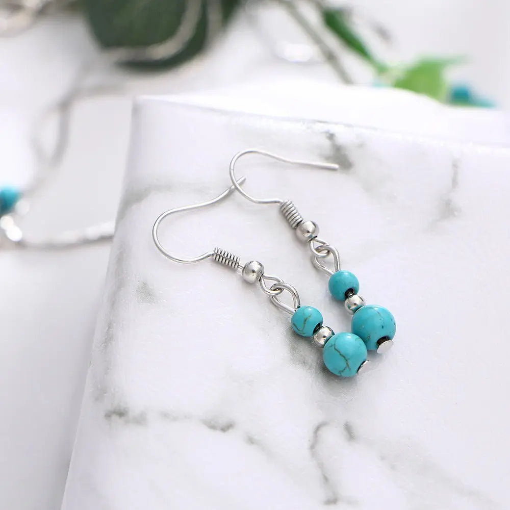 Turquoise Earrings: Necklace Set-Jewearrings