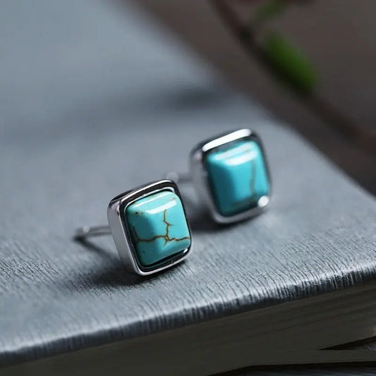 Turquoise Earrings Niche Literary Fashion Earrings-Jewearrings