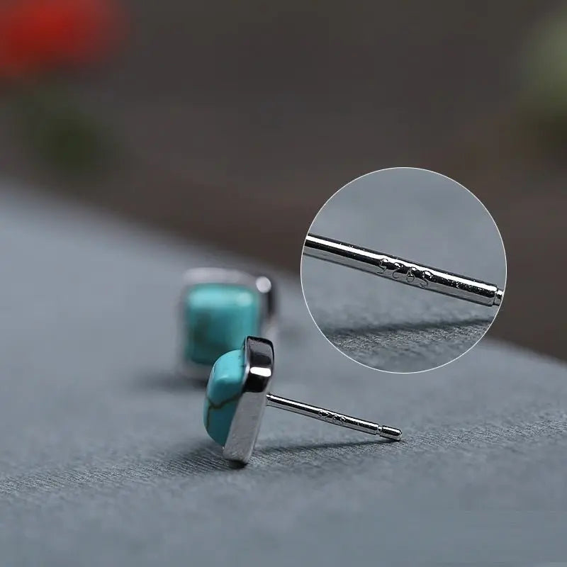 Turquoise Earrings Niche Literary Fashion Earrings-Jewearrings