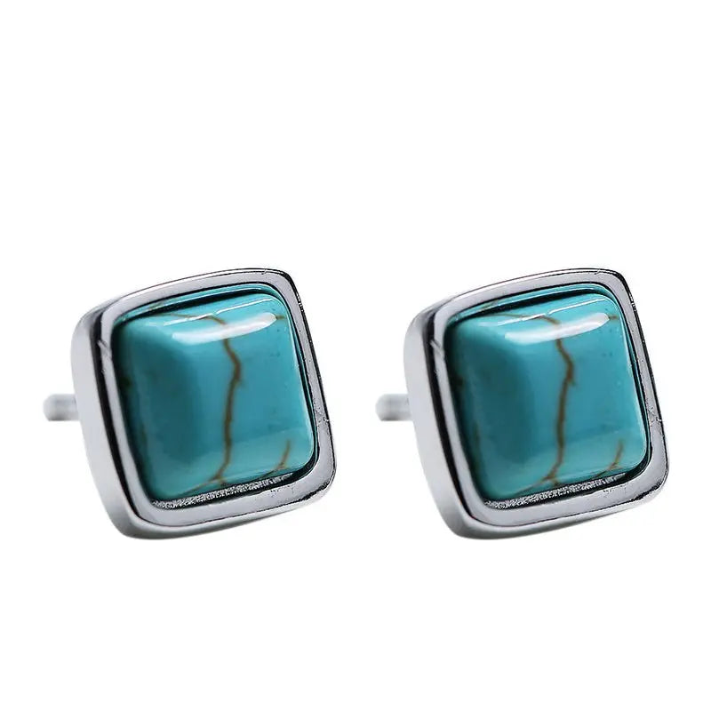 Turquoise Earrings Niche Literary Fashion Earrings-Jewearrings