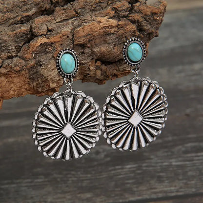 Turquoise Earrings Oval Earrings-Jewearrings