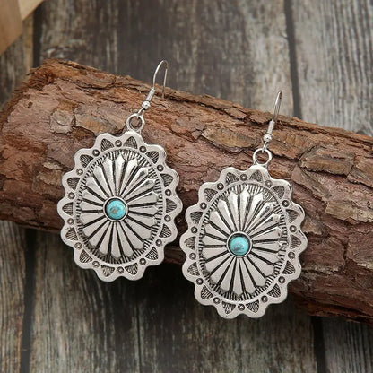 Turquoise Earrings Oval Earrings-Jewearrings