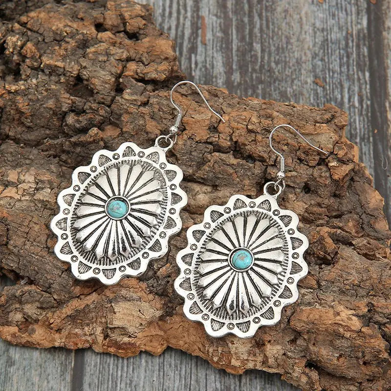 Turquoise Earrings Oval Earrings-Jewearrings