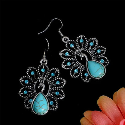 Turquoise Earrings Peacock-Jewearrings