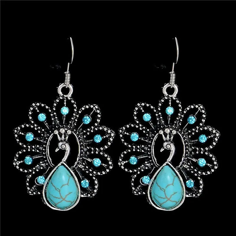 Turquoise Earrings Peacock-Jewearrings