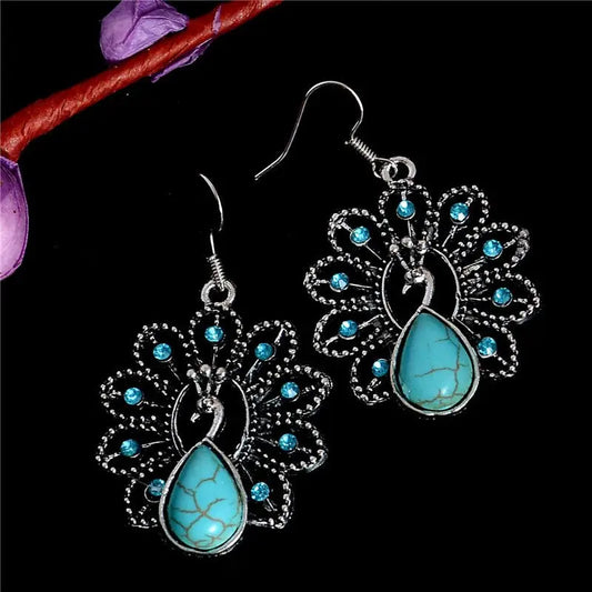 Turquoise Earrings Peacock-Jewearrings