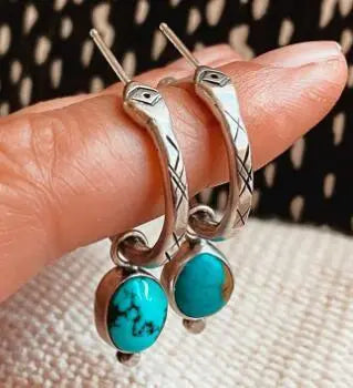 Turquoise Earrings Personality Earrings-Jewearrings