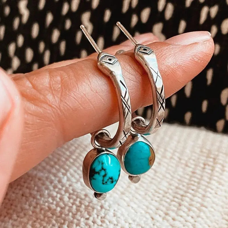 Turquoise Earrings Personality Earrings-Jewearrings