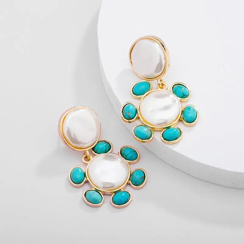 Turquoise Earrings Popular Fashion Women-Jewearrings