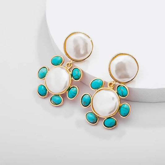 Turquoise Earrings Popular Fashion Women-Jewearrings